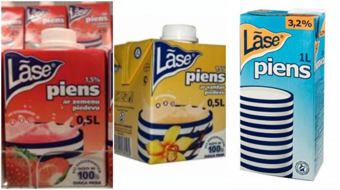 Lāses piens, īpaši tie ar garšiņām